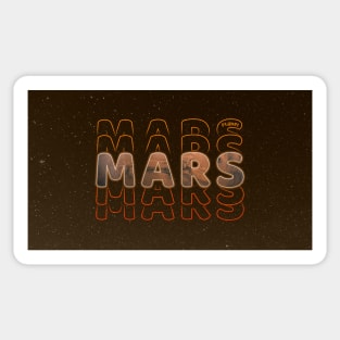 Typograph Planet Mars: The Red Planet V02 Sticker